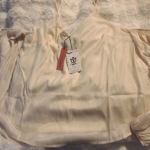 ANDREE BY UNIT Women's Cream Cold Shoulder Blouse